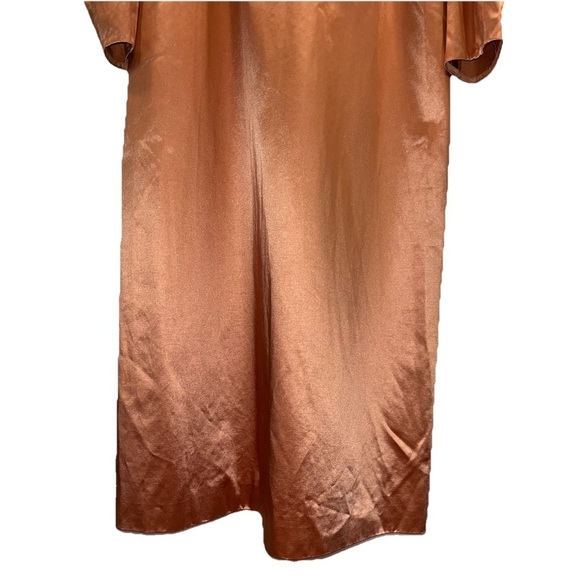 Ulla Johnson Silvana Dress Copper Satin Midi Long Sleeve Boho Sz 8 Cocktail NWT - Picture 8 of 16